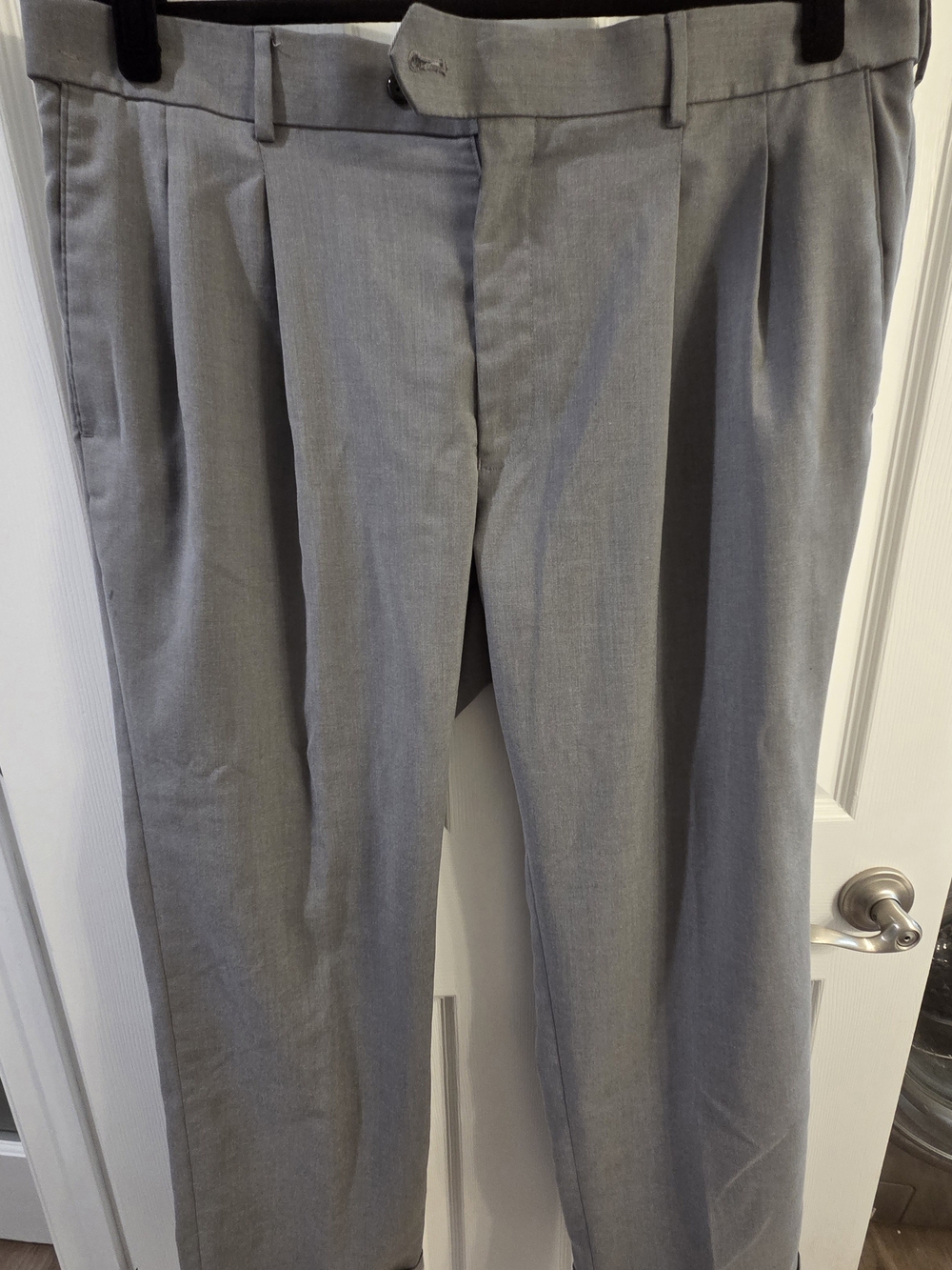 Stafford Gray Pleated Men's Dress Pants